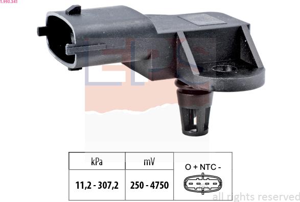 EPS 1.993.341 - Датчик давления воздуха, высотный корректор www.autospares.lv