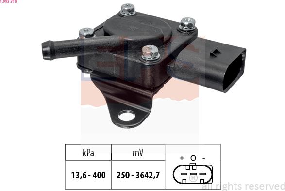 EPS 1.993.319 - Devējs, Izplūdes gāzu spiediens www.autospares.lv