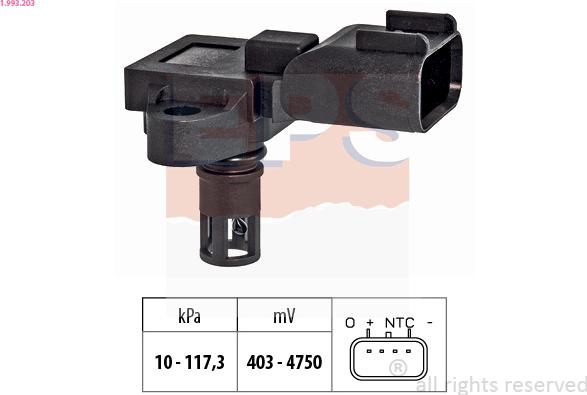 EPS 1.993.203 - Air Pressure Sensor, height adaptation www.autospares.lv