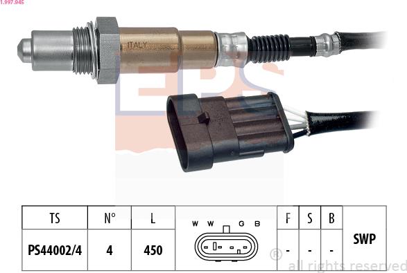 EPS 1.997.945 - Lambda zonde www.autospares.lv