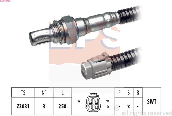 EPS 1.997.909 - Lambda zonde www.autospares.lv