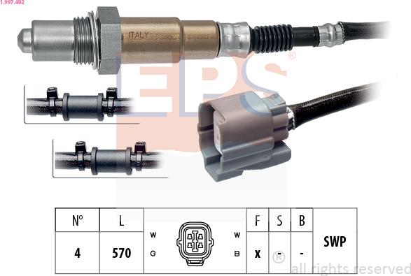 EPS 1.997.492 - Lambda zonde www.autospares.lv