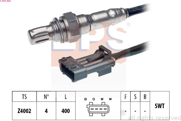 EPS 1.997.403 - Лямбда-зонд, датчик кислорода www.autospares.lv