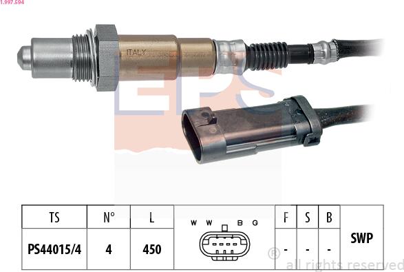 EPS 1.997.594 - Lambda zonde www.autospares.lv