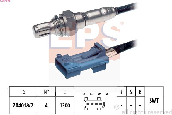 EPS 1.997.591 - Lambda zonde www.autospares.lv