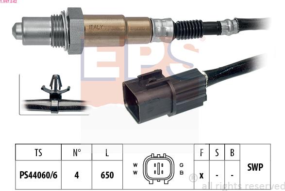 EPS 1.997.542 - Lambda zonde autospares.lv