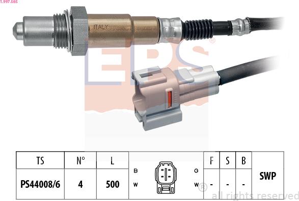 EPS 1.997.565 - Lambda Sensor www.autospares.lv