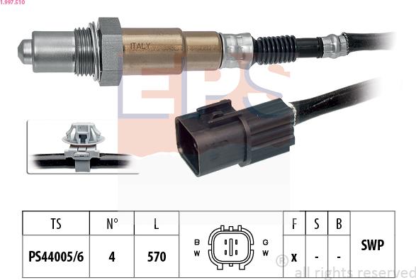 EPS 1.997.510 - Lambda Sensor www.autospares.lv