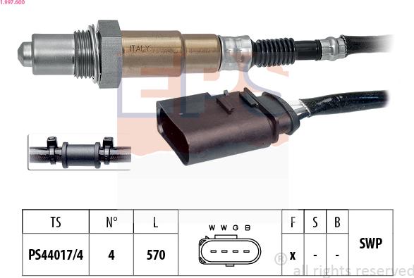 EPS 1.997.600 - Lambda zonde www.autospares.lv