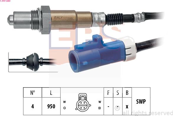 EPS 1.997.680 - Lambda zonde www.autospares.lv