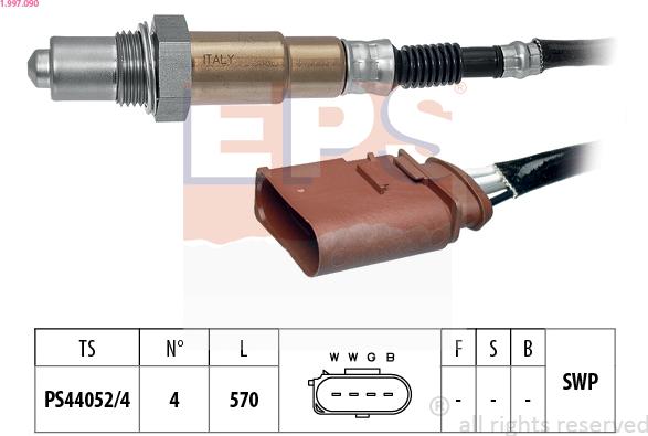 EPS 1.997.090 - Лямбда-зонд, датчик кислорода www.autospares.lv