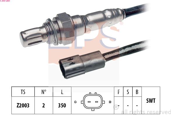 EPS 1.997.091 - Лямбда-зонд, датчик кислорода www.autospares.lv