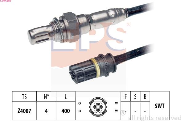 EPS 1.997.050 - Лямбда-зонд, датчик кислорода www.autospares.lv