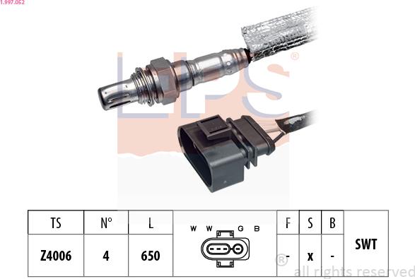 EPS 1.997.052 - Lambda Sensor www.autospares.lv