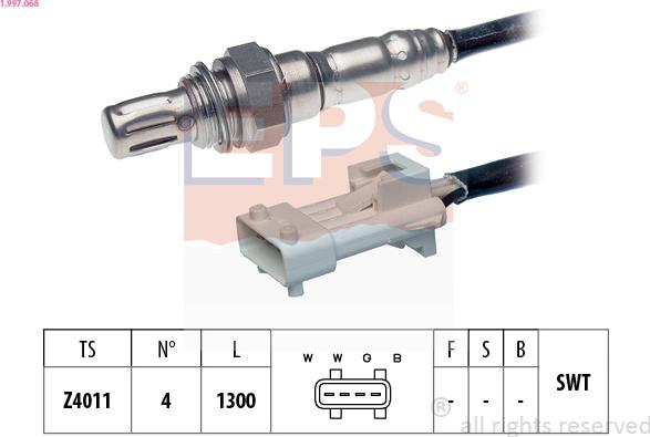 EPS 1.997.068 - Lambda Sensor www.autospares.lv