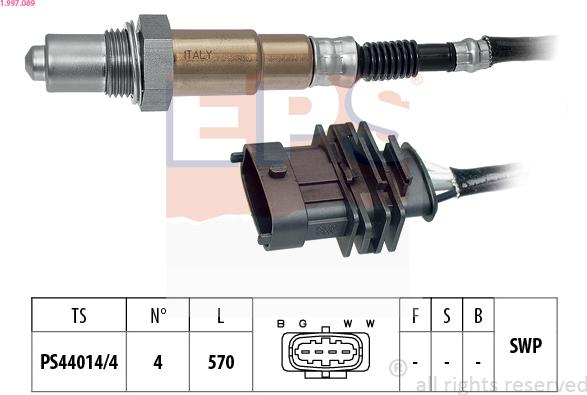 EPS 1.997.089 - Lambda Sensor www.autospares.lv