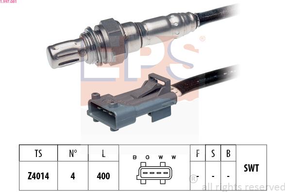 EPS 1.997.081 - Лямбда-зонд, датчик кислорода www.autospares.lv