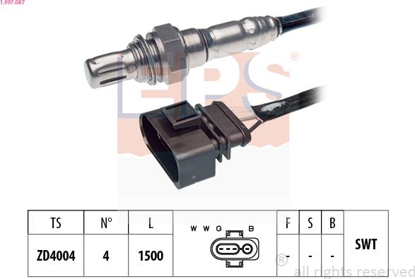 EPS 1.997.087 - Lambda zonde www.autospares.lv