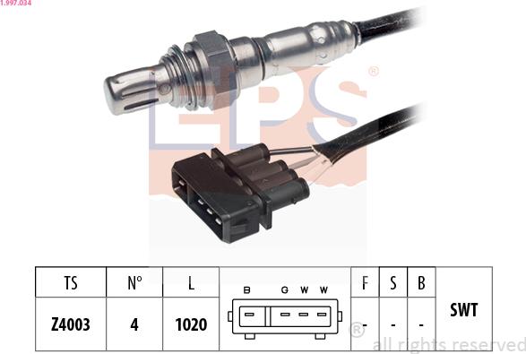 EPS 1.997.034 - Lambda zonde www.autospares.lv