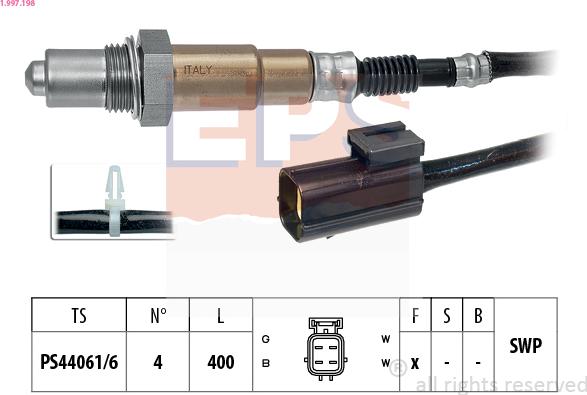 EPS 1.997.198 - Lambda zonde www.autospares.lv