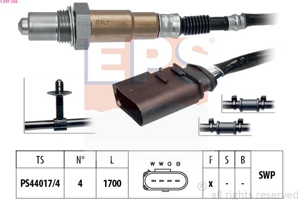 EPS 1.997.165 - Lambda Sensor www.autospares.lv