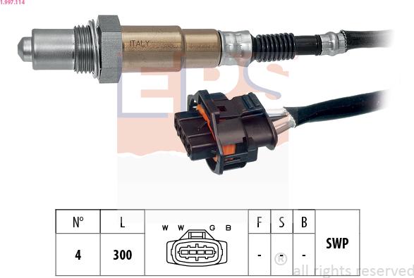 EPS 1.997.114 - Lambda zonde www.autospares.lv