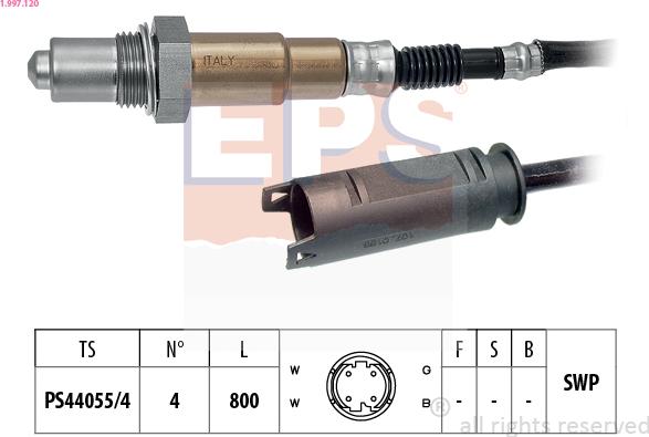 EPS 1.997.120 - Лямбда-зонд, датчик кислорода www.autospares.lv