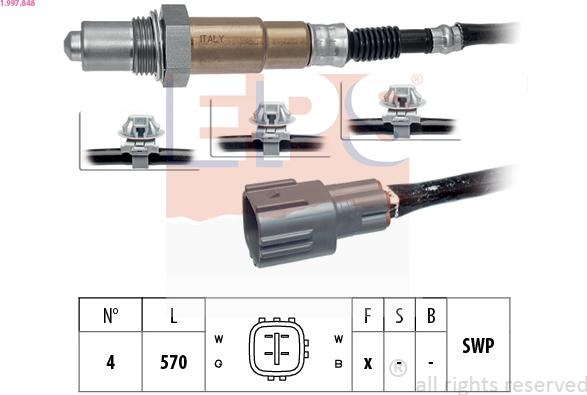 EPS 1.997.848 - Lambda zonde www.autospares.lv