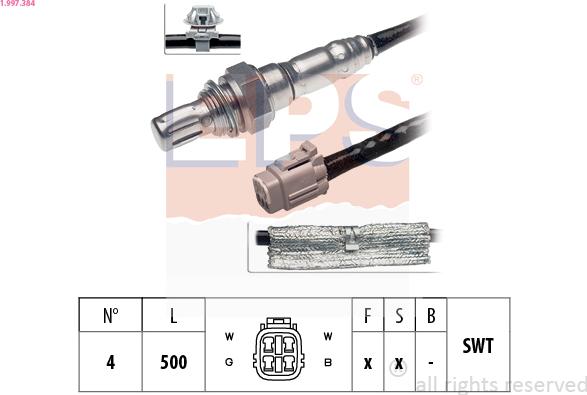 EPS 1.997.384 - Lambda Sensor www.autospares.lv