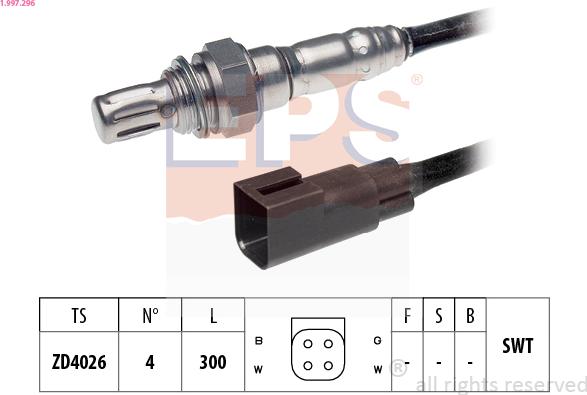 EPS 1.997.296 - Lambda Sensor www.autospares.lv