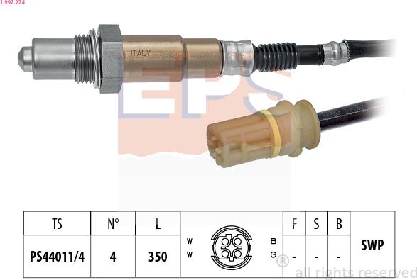 EPS 1.997.274 - Lambda zonde autospares.lv