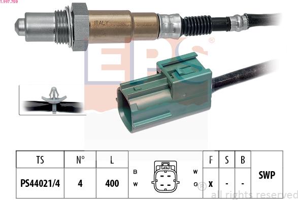 EPS 1.997.759 - Lambda zonde www.autospares.lv