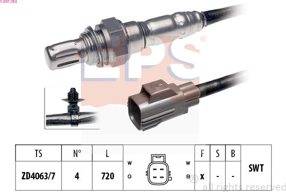 EPS 1.997.763 - Lambda zonde www.autospares.lv