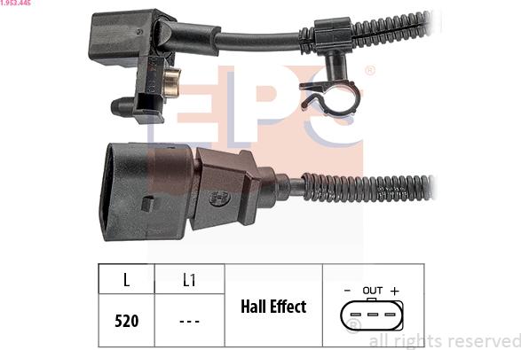 EPS 1.953.445 - Sensor, crankshaft pulse www.autospares.lv