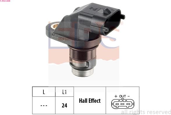 EPS 1.953.438 - Sensor, camshaft position www.autospares.lv