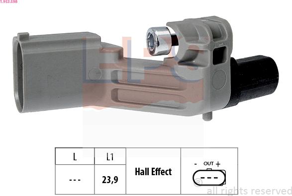 EPS 1.953.598 - Sensor, crankshaft pulse www.autospares.lv