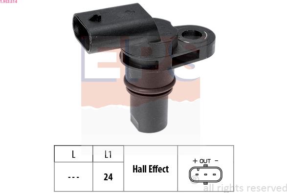 EPS 1.953.514 - Sensor, camshaft position www.autospares.lv