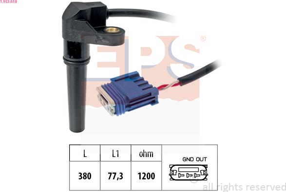 EPS 1.953.618 - Rotācijas frekvences devējs, Automātiskā pārnesumkārba www.autospares.lv