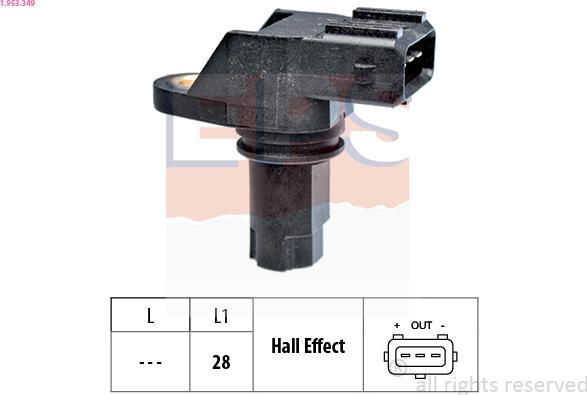 EPS 1.953.349 - Impulsu devējs, Kloķvārpsta www.autospares.lv