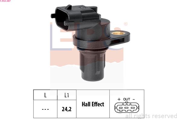 EPS 1.953.387 - Sensor, camshaft position www.autospares.lv