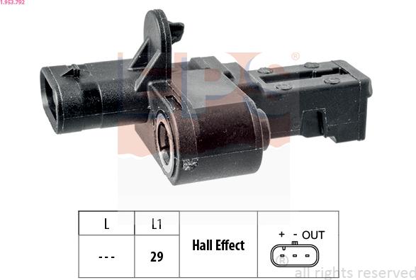 EPS 1.953.792 - Impulsu devējs, Kloķvārpsta www.autospares.lv