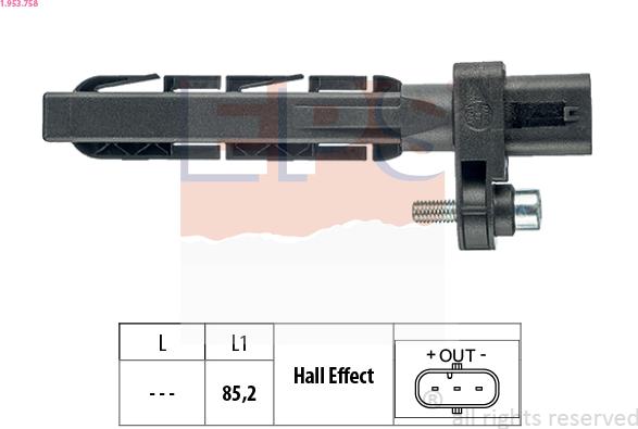 EPS 1.953.758 - Impulsu devējs, Kloķvārpsta www.autospares.lv