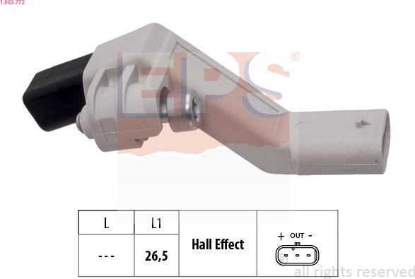 EPS 1.953.772 - Sensor, crankshaft pulse www.autospares.lv