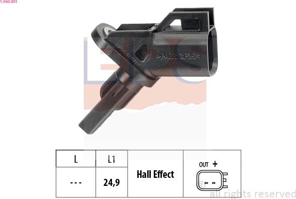 EPS 1.960.001 - Devējs, Riteņu griešanās ātrums www.autospares.lv