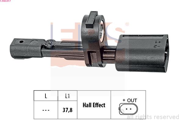 EPS 1.960.017 - Devējs, Riteņu griešanās ātrums www.autospares.lv