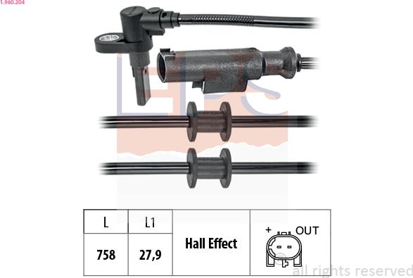 EPS 1.960.204 - Devējs, Riteņu griešanās ātrums www.autospares.lv