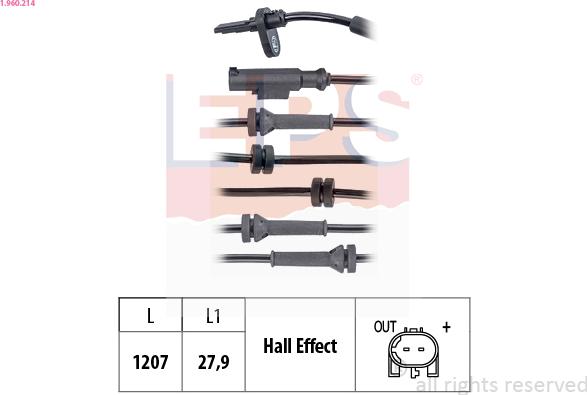 EPS 1.960.214 - Devējs, Riteņu griešanās ātrums www.autospares.lv