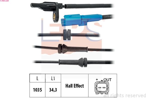 EPS 1.960.220 - Devējs, Riteņu griešanās ātrums www.autospares.lv