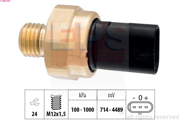 EPS 1.980.001 - Devējs, Eļļas spiediens www.autospares.lv