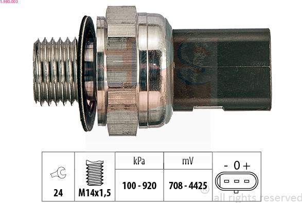 EPS 1.980.003 - Devējs, Eļļas spiediens www.autospares.lv